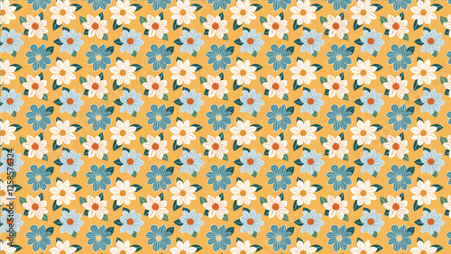 美しい花柄のイラスト背景、パターン
