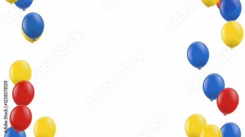 Animation of flying balloons on a transparent background. Transparent background with alpha channel

