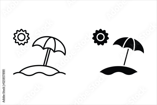 Beach Umbrella icon. sign for mobile concept and web design. vector illustration