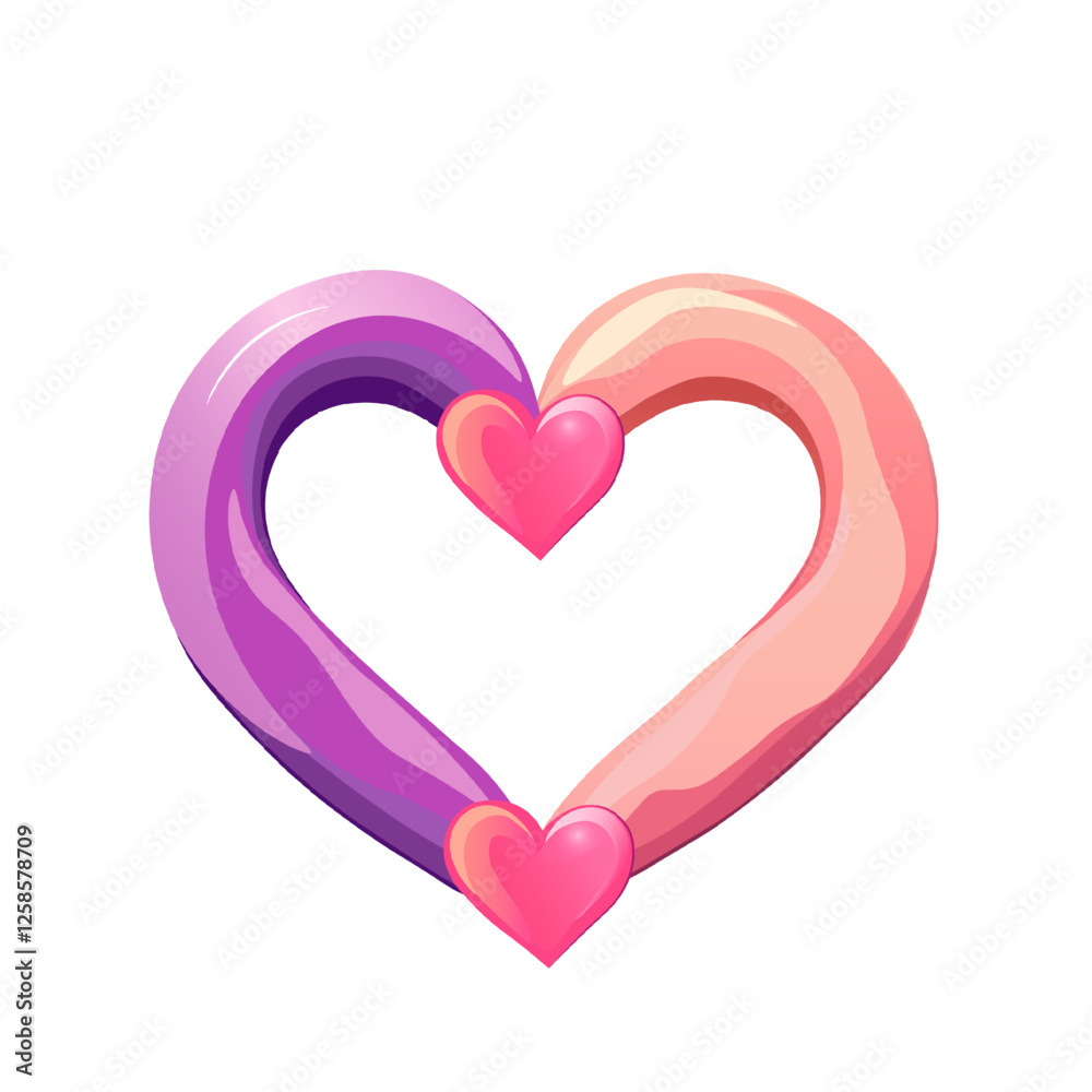 Glossy Pink Heart Icon with Gradient Effect. Vibrant Heart Illustration in Shades of Pink and Purple. Shiny and Smooth Gradient Heart Design Glossy Pink Heart Icon with Gradient Effect. Vibrant Heart Illustration in Shades of Pink and Purple. Shiny and Smooth Gradient Heart Design