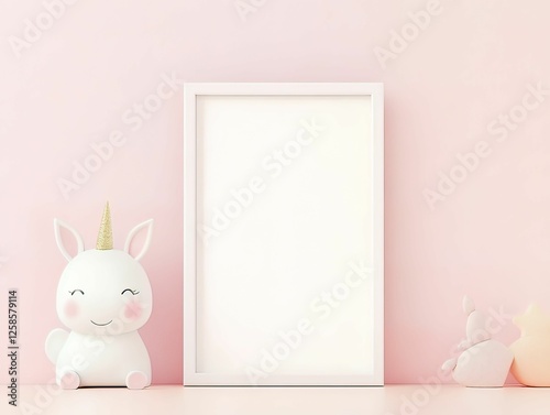 Charming unicorn-themed nursery decor cozy room colorful frame playful environment whimsical viewpoint joyful concept