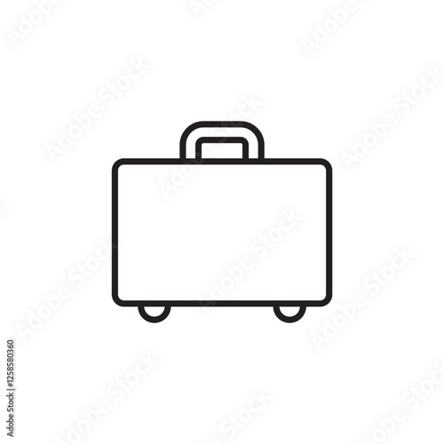 Suitcase Icon. Luggage Bag Icon. Travel Trip Flight Trolley Sign.