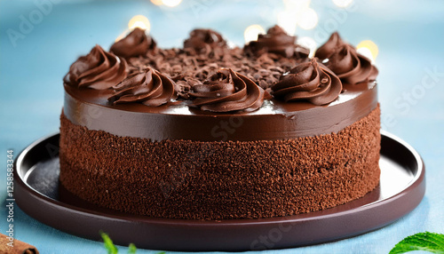 heavenly indulgence chocolate cak layred clean cake photo