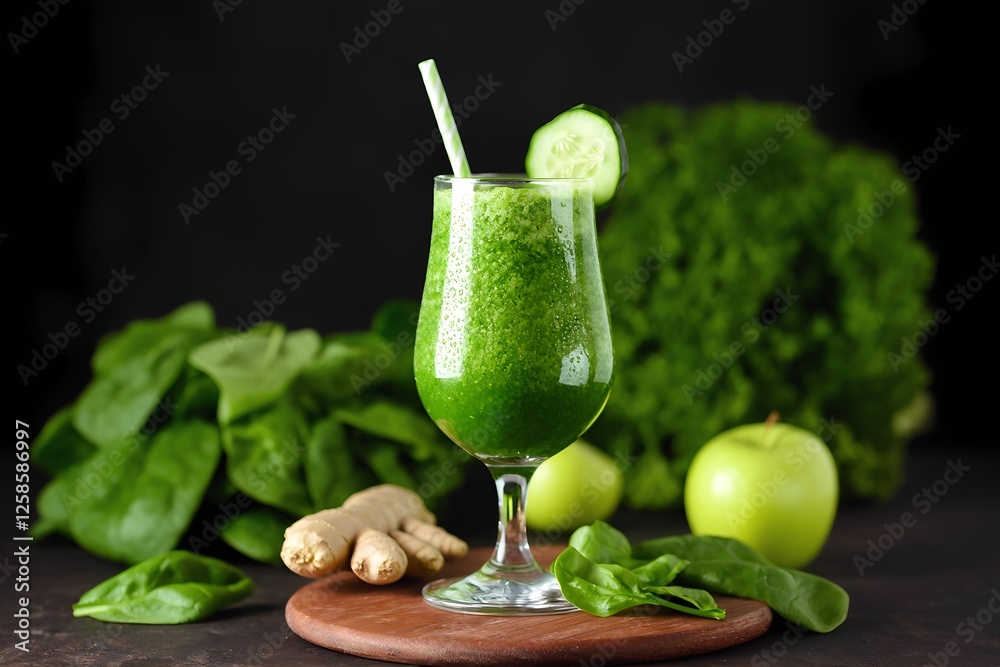 Smoothie verde detox con espinaca y jengibre Smoothie verde detox con espinaca y jengibre