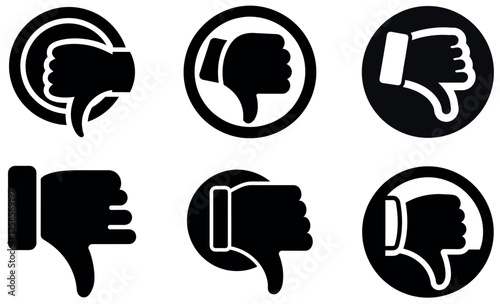 A simple black and white thumbs-down icon.