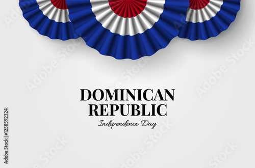 Independence Day in the Dominican Republic. Celebration banner. Cockade.Vector Illustration.
