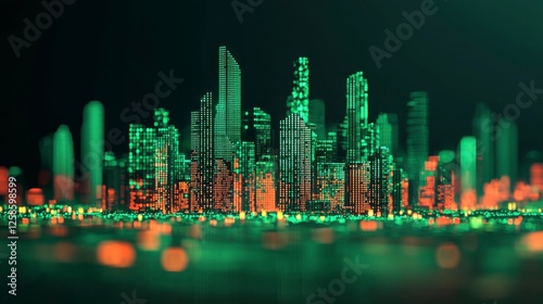 Stunning Cityscape Powered by Clean Energy with a Glowing Effect