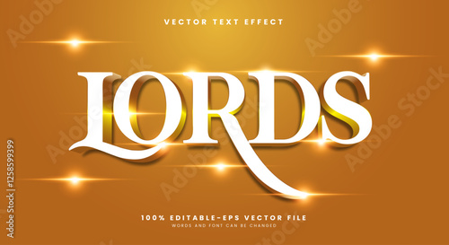 White and gold Style Lords editable text effect Template