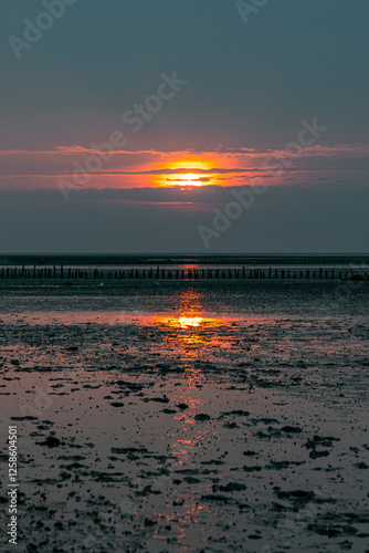 Sonnenuntergang über dem Wattenmeer
