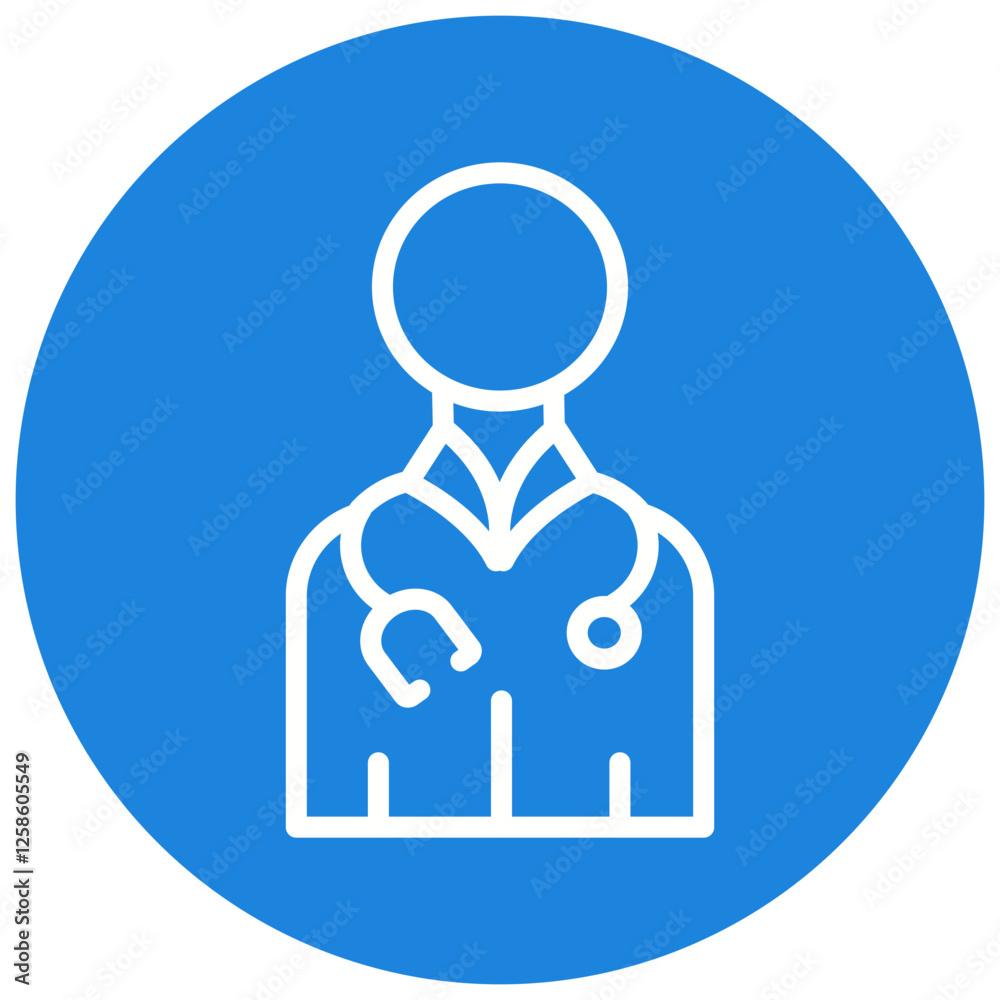 Nurse Male  Blue Circle Icon