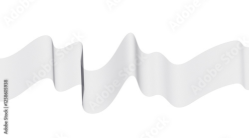Thin wavy line abstract background. Abstract black lines wave curve motion on white, Curve wave seamless pattern.