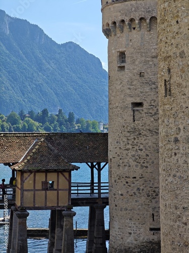 Chillon Castle, on the shores of Lake Geneva, near Montreux, Switzerland photo