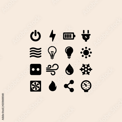 Electric set icon flat vector design.