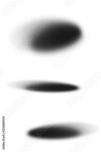 a set of ellipsoid shadows from objects, isolated