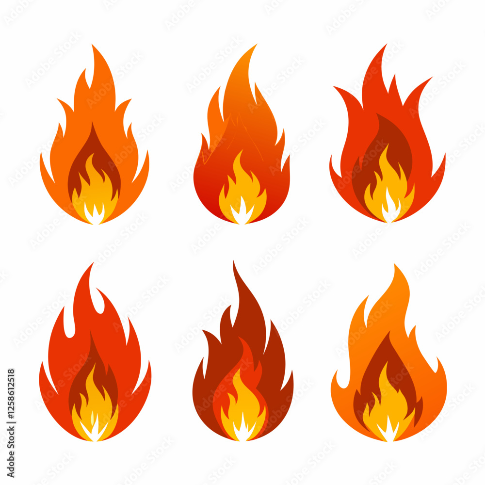 fire flames set fire flames set