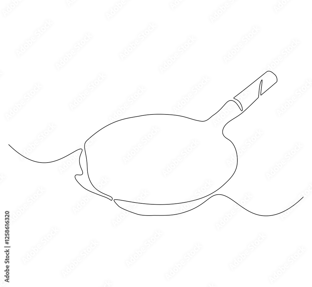 Obraz premium Pan kitchen continuous line. Continuous one line drawing pan kitchen. Kitchen, equipment concept. Single line drawing