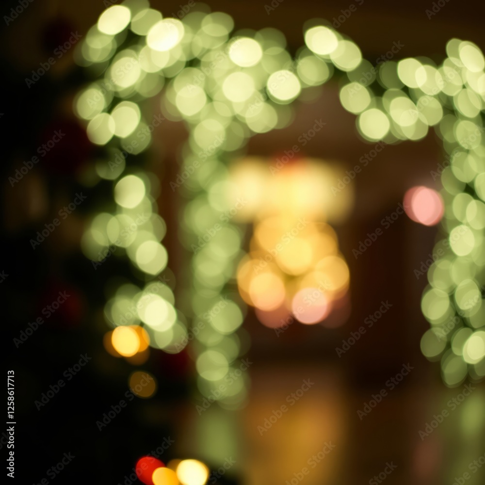 Obraz premium Christmas lights background defocused background with blurred bokeh Bokeh light lights background bokeh abstract light bright effect shiny