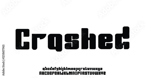 Crashed, Abstract modern urban alphabet fonts. Typography sport, technology, fashion, digital, future creative logo font.
