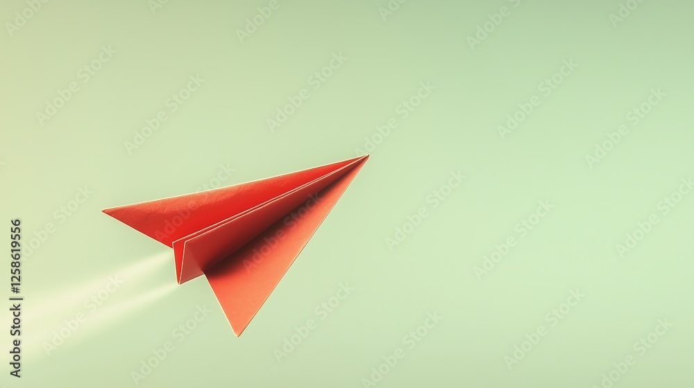 A vibrant red paper airplane soaring through a serene pastel sky, symbolizing freedom and creativity A vibrant red paper airplane soaring through a serene pastel sky, symbolizing freedom and creativity