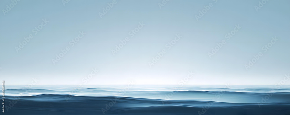 Obraz premium Serene Ocean Horizon Peaceful Tranquil Blue Water Minimalist Seascape