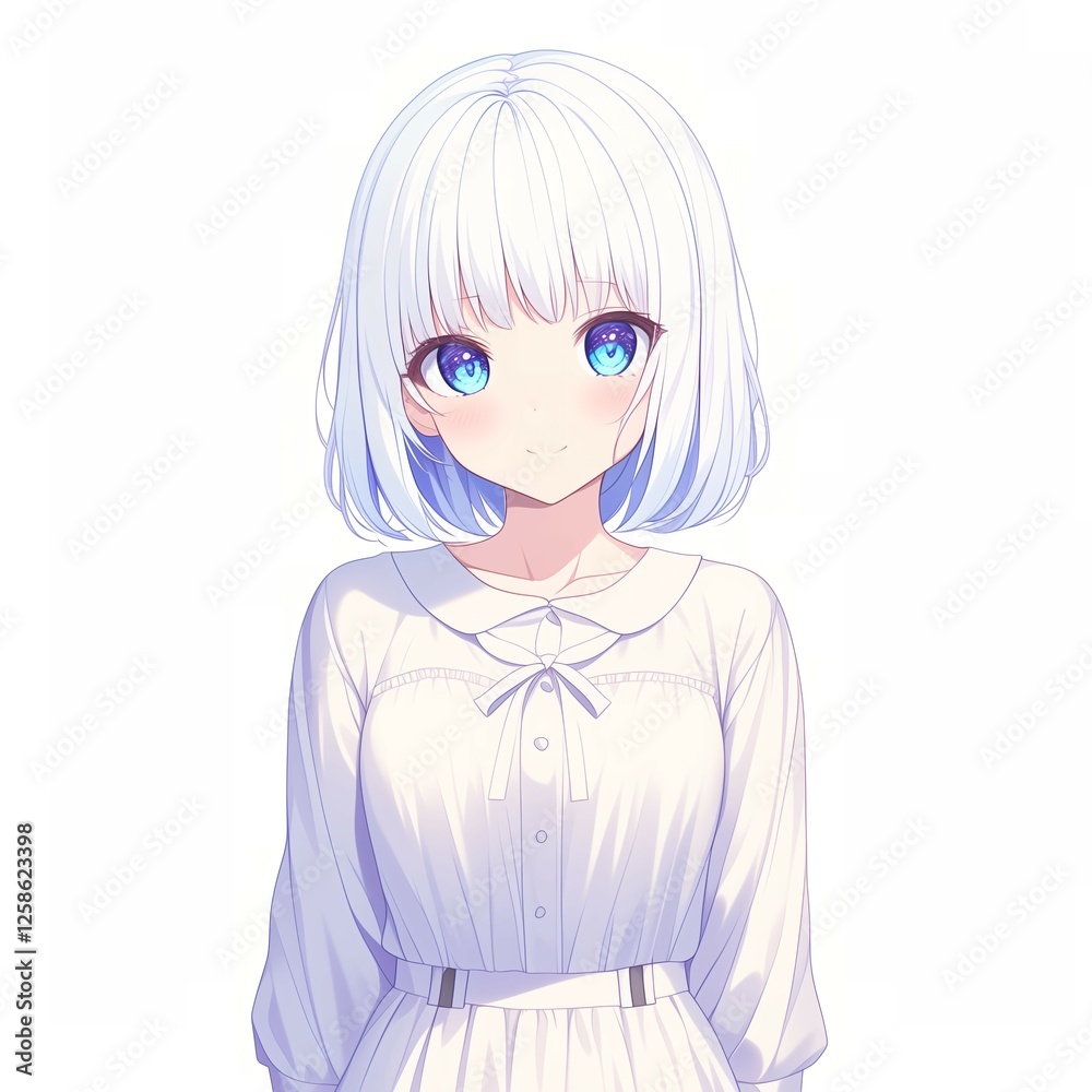 アニメ調の美少女の切り抜き用素材 アニメ調の美少女の切り抜き用素材
