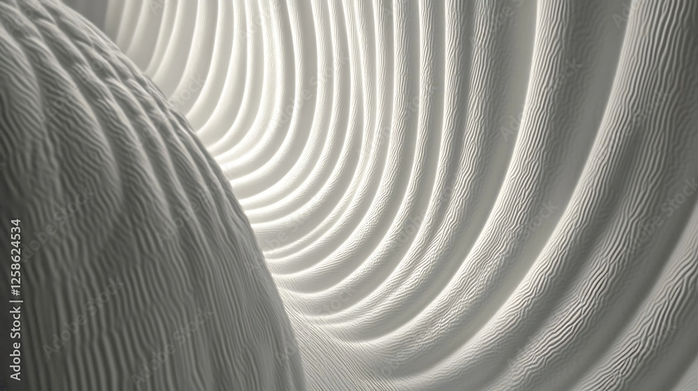 Obraz premium Elegant white 3D abstract background featuring flowing lines and textured surfaces