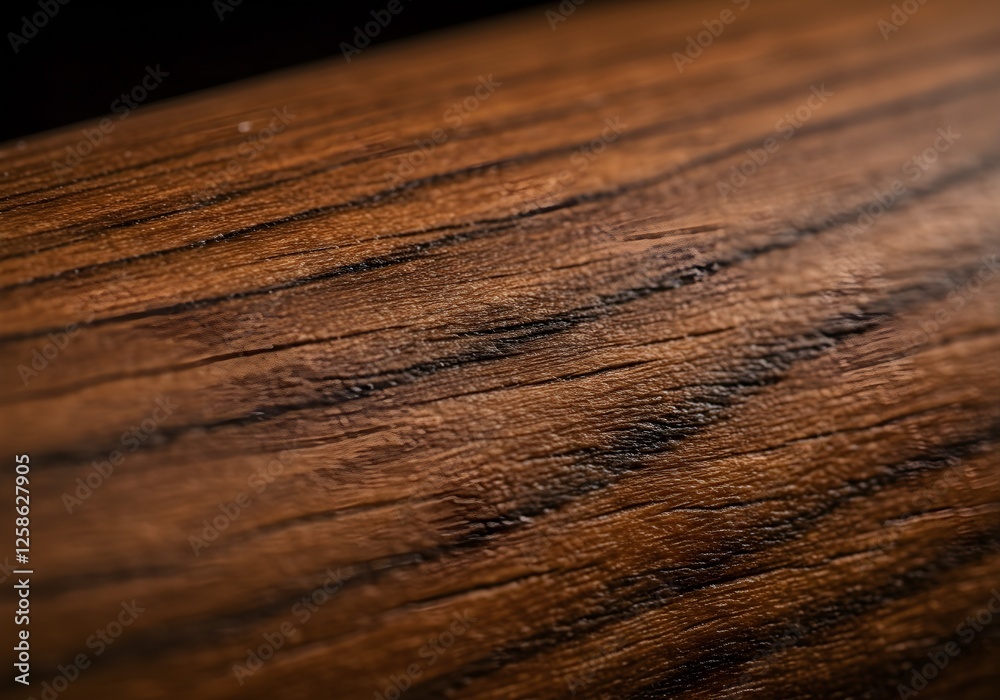 Fototapeta premium Close-up view of rich, dark brown wood grain texture.