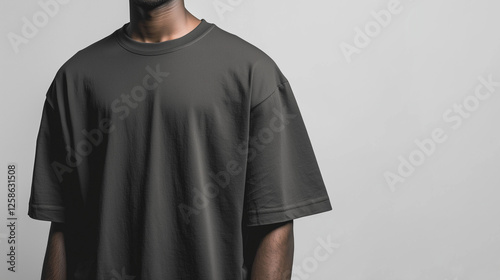 Oversized Black T-Shirt Mockup – Modern Streetwear Apparel Displayed on a Stylish Male Model