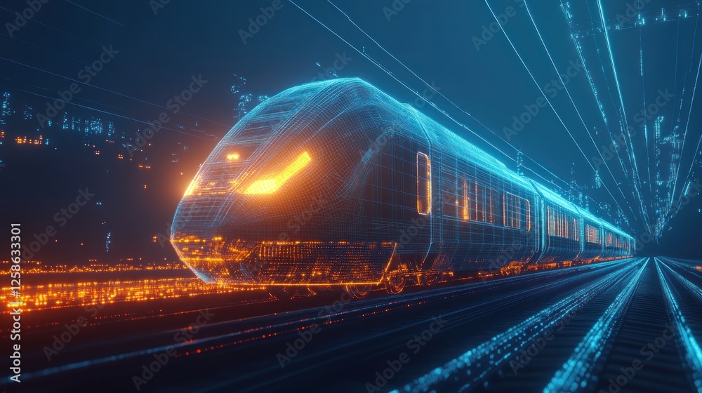 Futuristic High-Speed Train: Digital Network Express Futuristic High-Speed Train: Digital Network Express