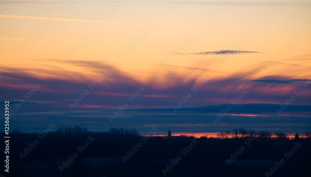 Naklejka premium sunset over the city