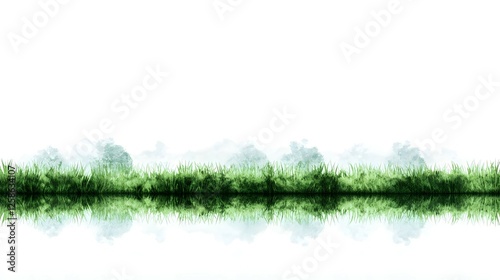 Serene Green Landscape Reflection
