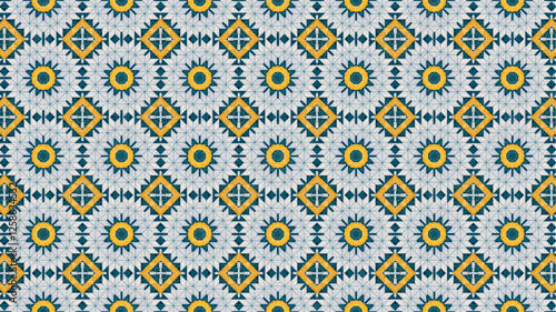 Modern Pattern with floral and geometric elements. Intersecting curved and straight bold stripes forming abstract floral ornament. Vector background for design.