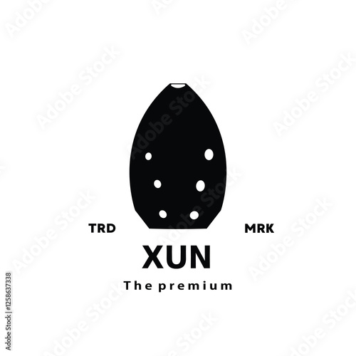Traditional Chinese musical instrument logo illustration, xun silhouette