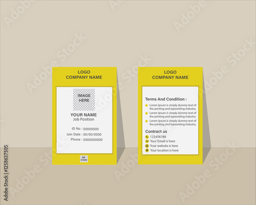 Print, ID card, Vector template for Print, Professional ID card, Identity Card, Creative Design, Customizable design for Print or digital use, Adobe Illustrator Vector file high-quality for Branding