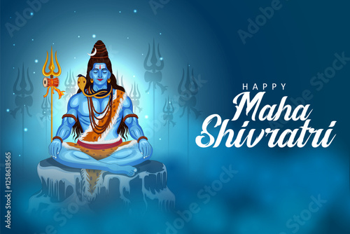 vector illustration of religious background of Lord Shiva for Shivratri, traditional festival of India
