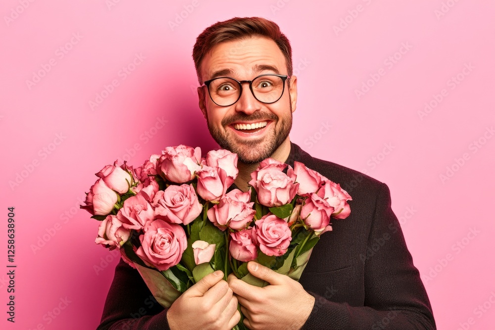 Commercial digital ads conceptual art. Valentine's day greeting from man or for man: dazzling noticeable image of loving caucasian midlife man. Love confession. Valentine's gift idea. Commercial digital ads conceptual art. Valentine's day greeting from man or for man: dazzling noticeable image of loving caucasian midlife man. Love confession. Valentine's gift idea.