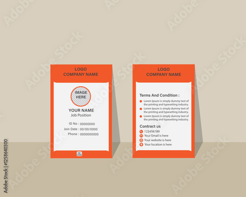 Print, ID card, Vector template for Print, Professional ID card, Identity Card, Creative Design, Customizable design for Print or digital use, Adobe Illustrator Vector file high-quality for Branding