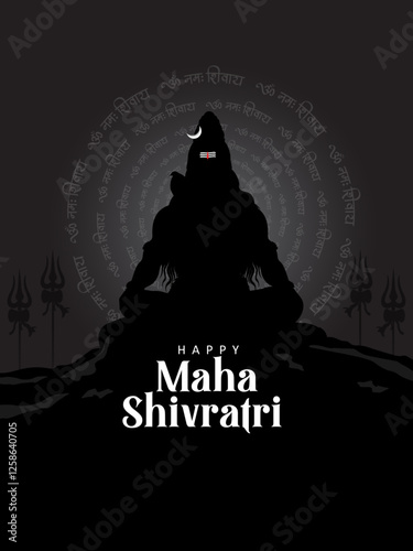 vector illustration of religious background of Lord Shiva for Shivratri, traditional festival of India