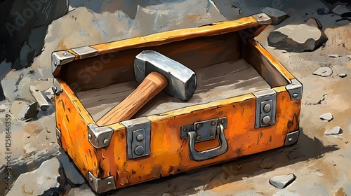 Wallpaper Mural A sturdy metal hammer in the toolbox Torontodigital.ca