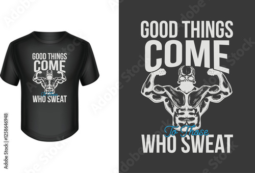  Fitness t-shirt design, vector t-shirt.