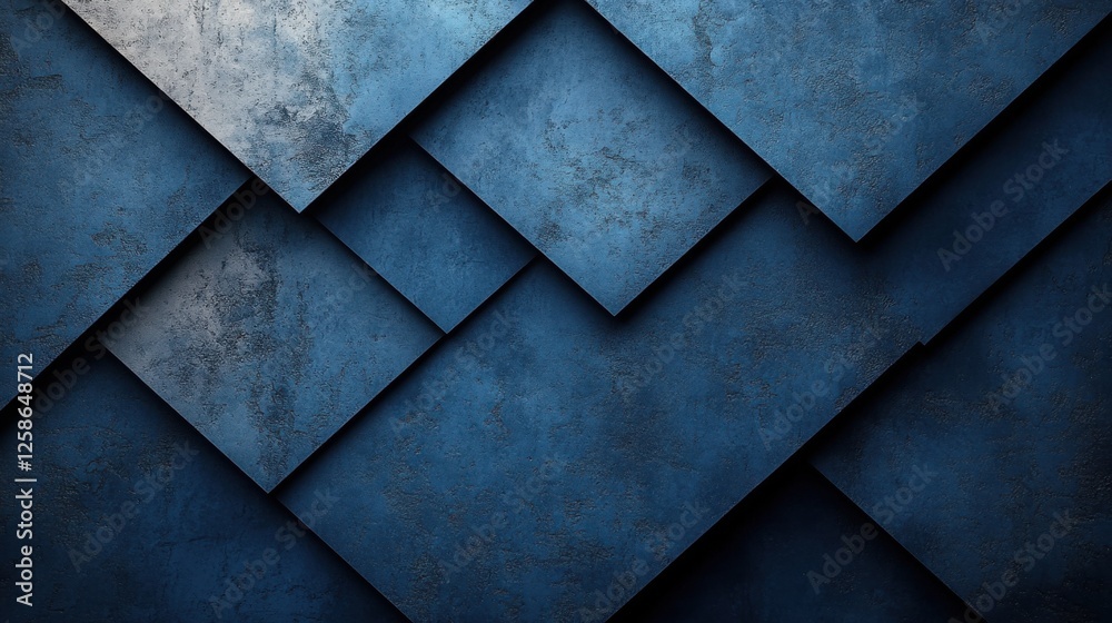 Minimalist Blue background with sharp angles and triangles. Banner template with white space in the center for text. Perfect for sleek advertisements, modern websites, and digital projects.