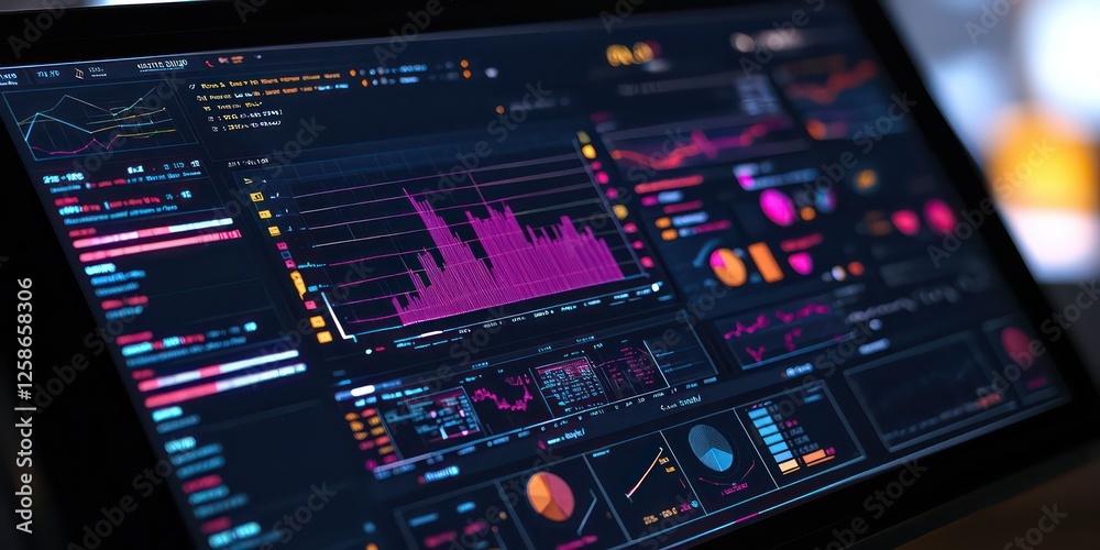 A sports analytics dashboard showing player performance and game statistics with vibrant visuals. A sports analytics dashboard showing player performance and game statistics with vibrant visuals.