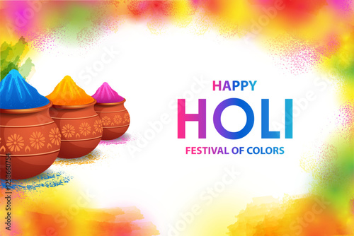 vector illustration of Colorful background for festival of colors Holi celebrated in India