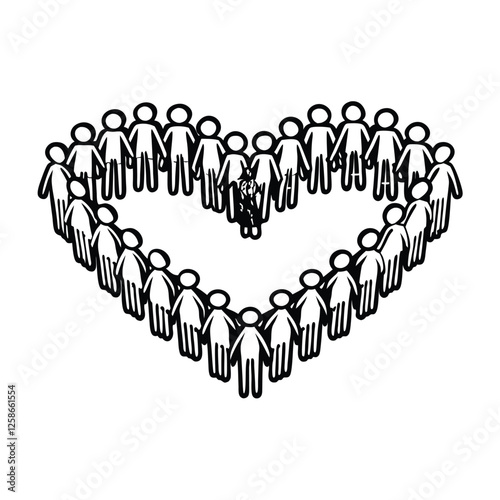 Design a cohesive group of diverse figures merging seamlessly to form a unified, symbolic whole.  Emphasize fluidity and interconnectedness.