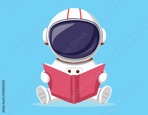 A boy reading book with a read heart vector.