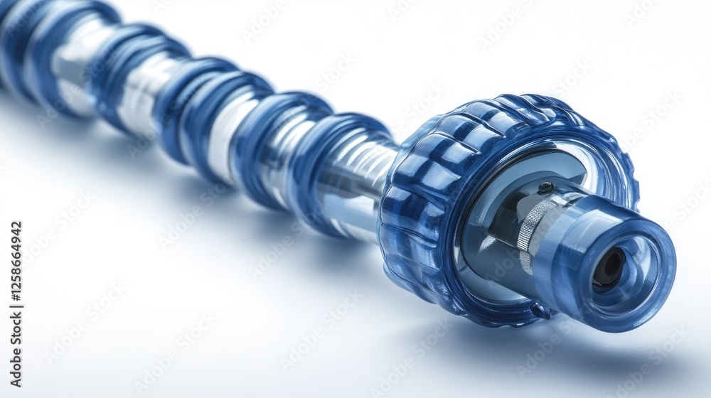 Blue medical tubing close-up, sterile background Blue medical tubing close-up, sterile background