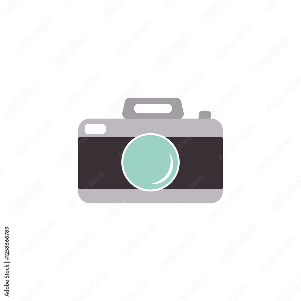Photo camera vector icon isolated with white background. Photo camera vector icon isolated with white background.