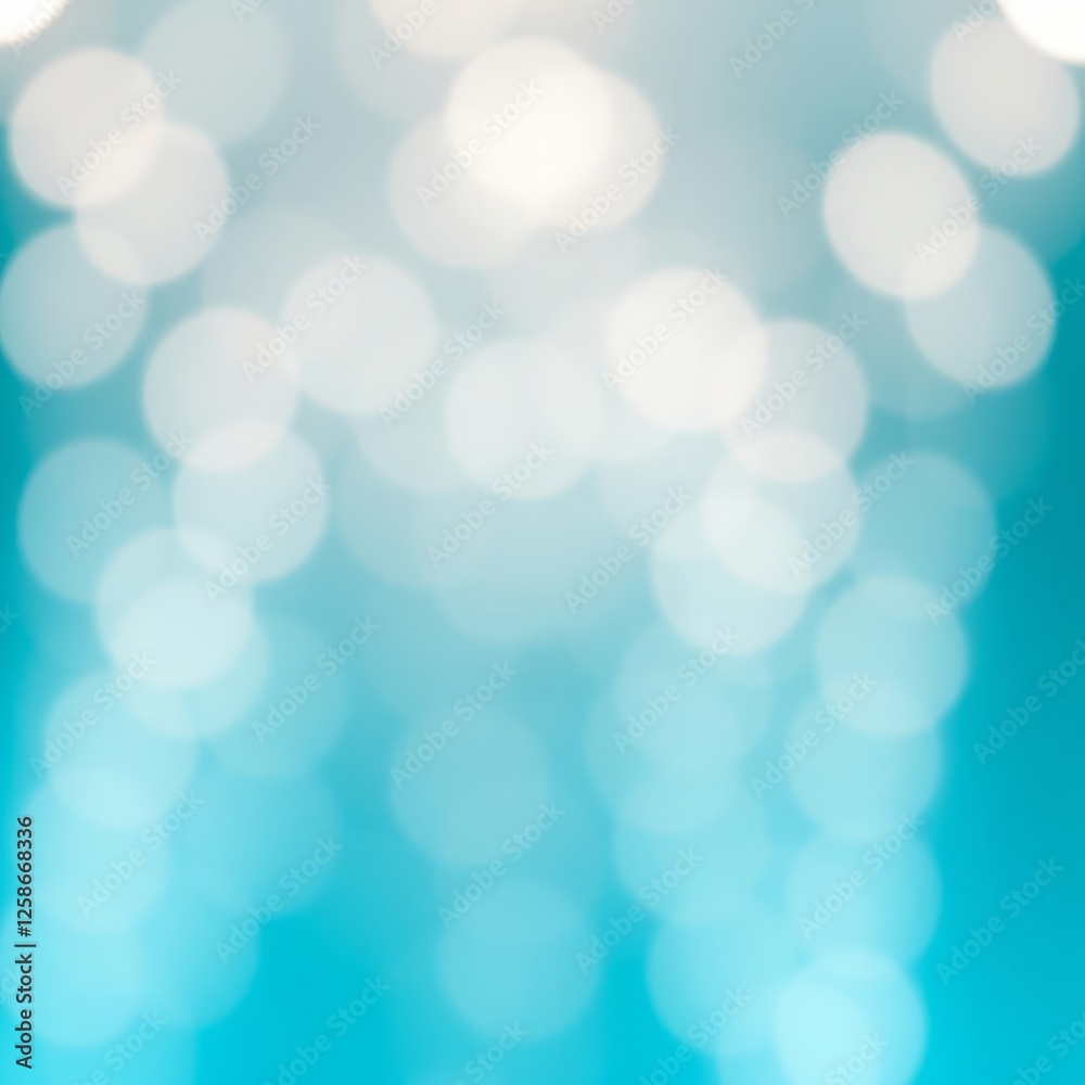 Obraz premium Blurred light blue turquoise hue background with blur round bokeh circle soft light tones Bokeh light lights background bokeh abstract light bright effect shiny