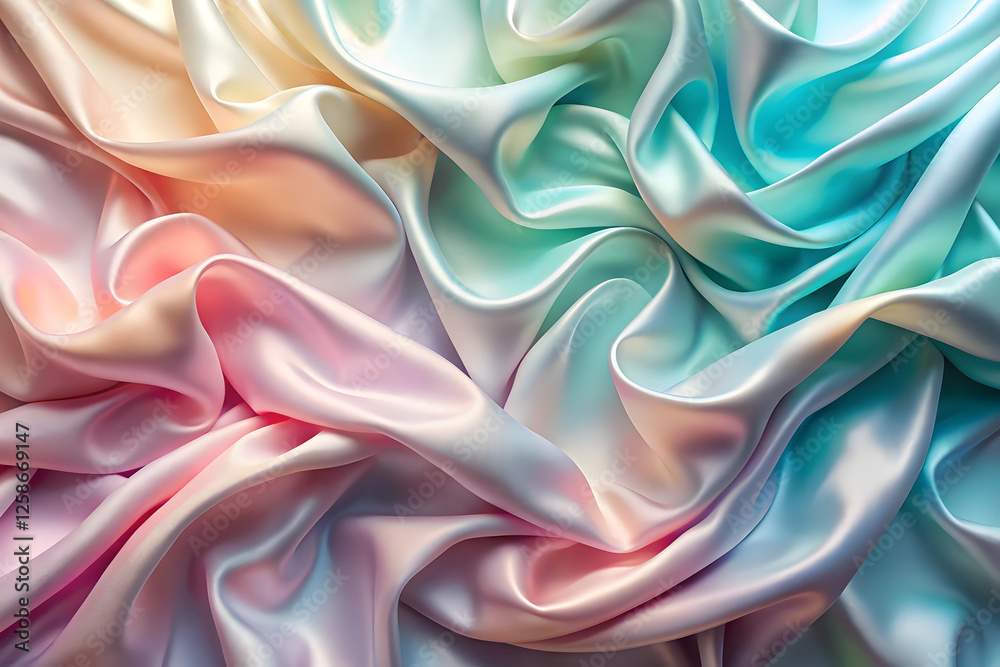 Obraz premium Vibrant Rainbow Silk Fabric Drape