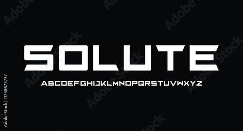 Solute, Abstract modern urban alphabet fonts. Typography sport, game, technology, fashion, digital, future creative logo font. vector illustration
